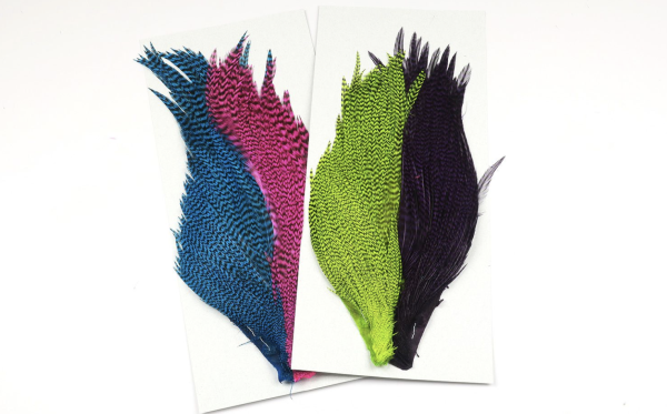 Dyed Grizzly Fly Tying Cape Tyers 4 Color Starter Cape Set Dyed Grizzly Salmon/Steelhead